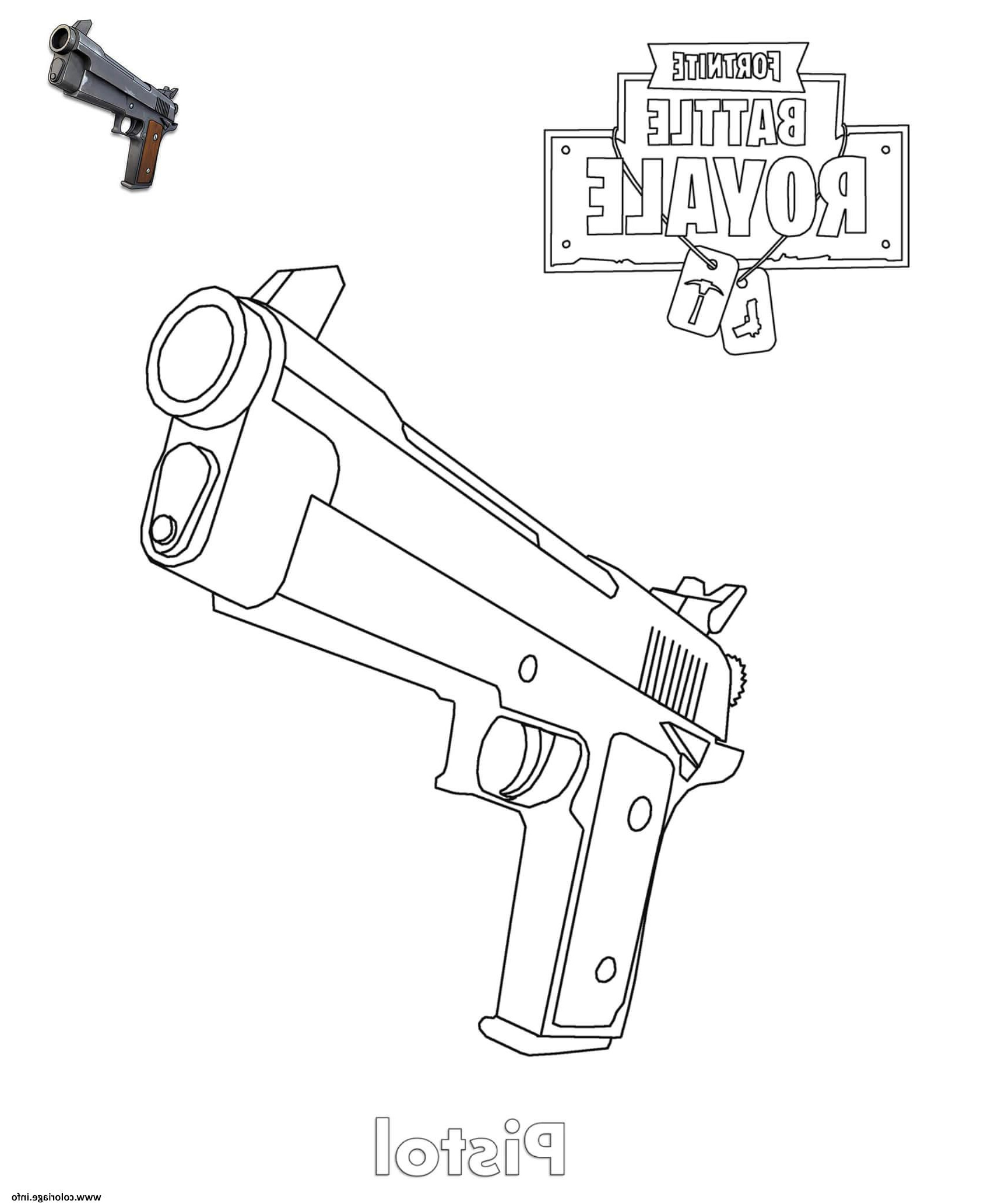 pistol fortnite item coloriage dessin