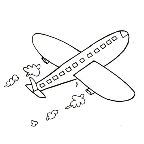 coloriage a dessiner avion simple