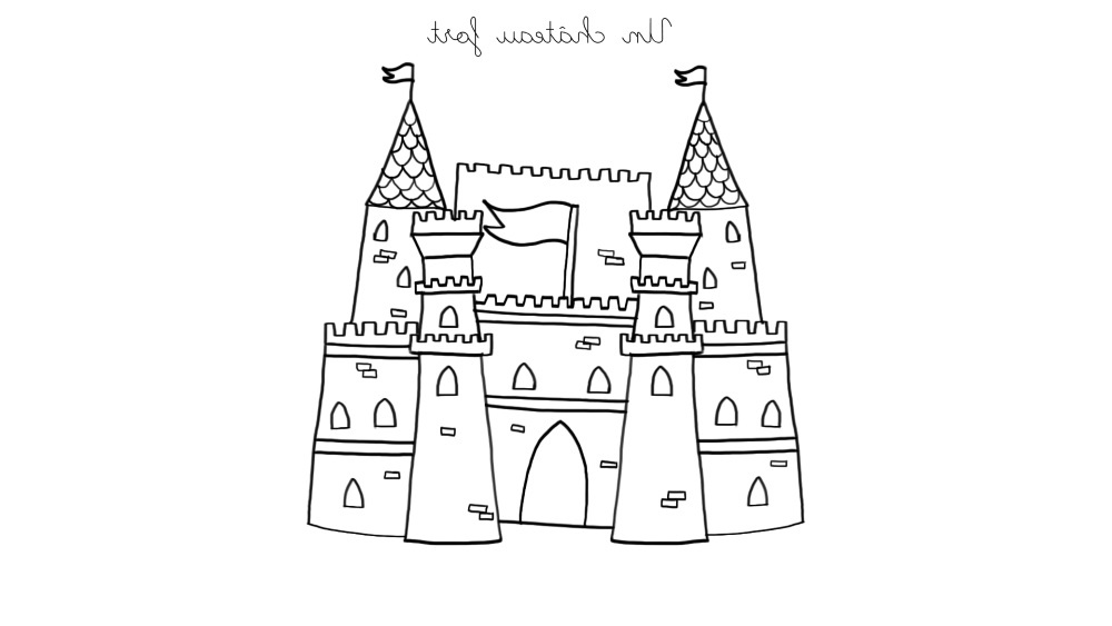 coloriage a imprimer un chateau fort 1