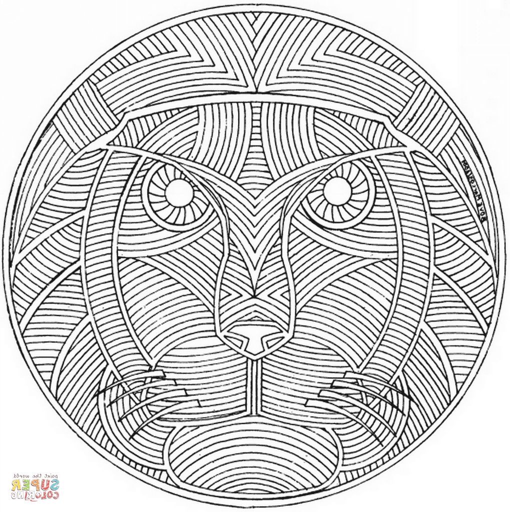 celtic mandala with lion face