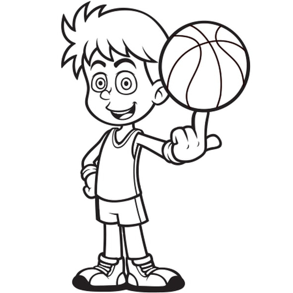 joueur basket coloriage