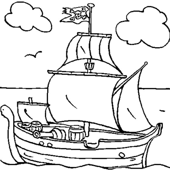 bateau pirate coloriage