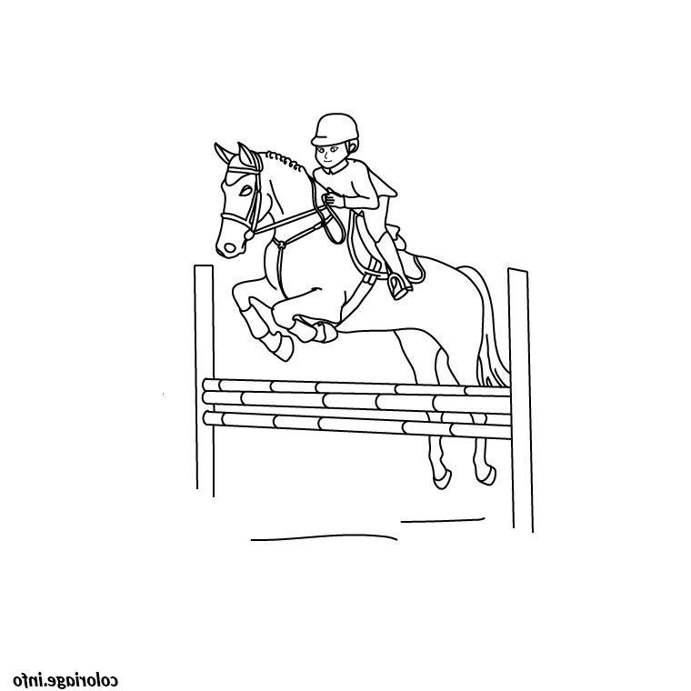 cheval obstacle coloriage dessin 322