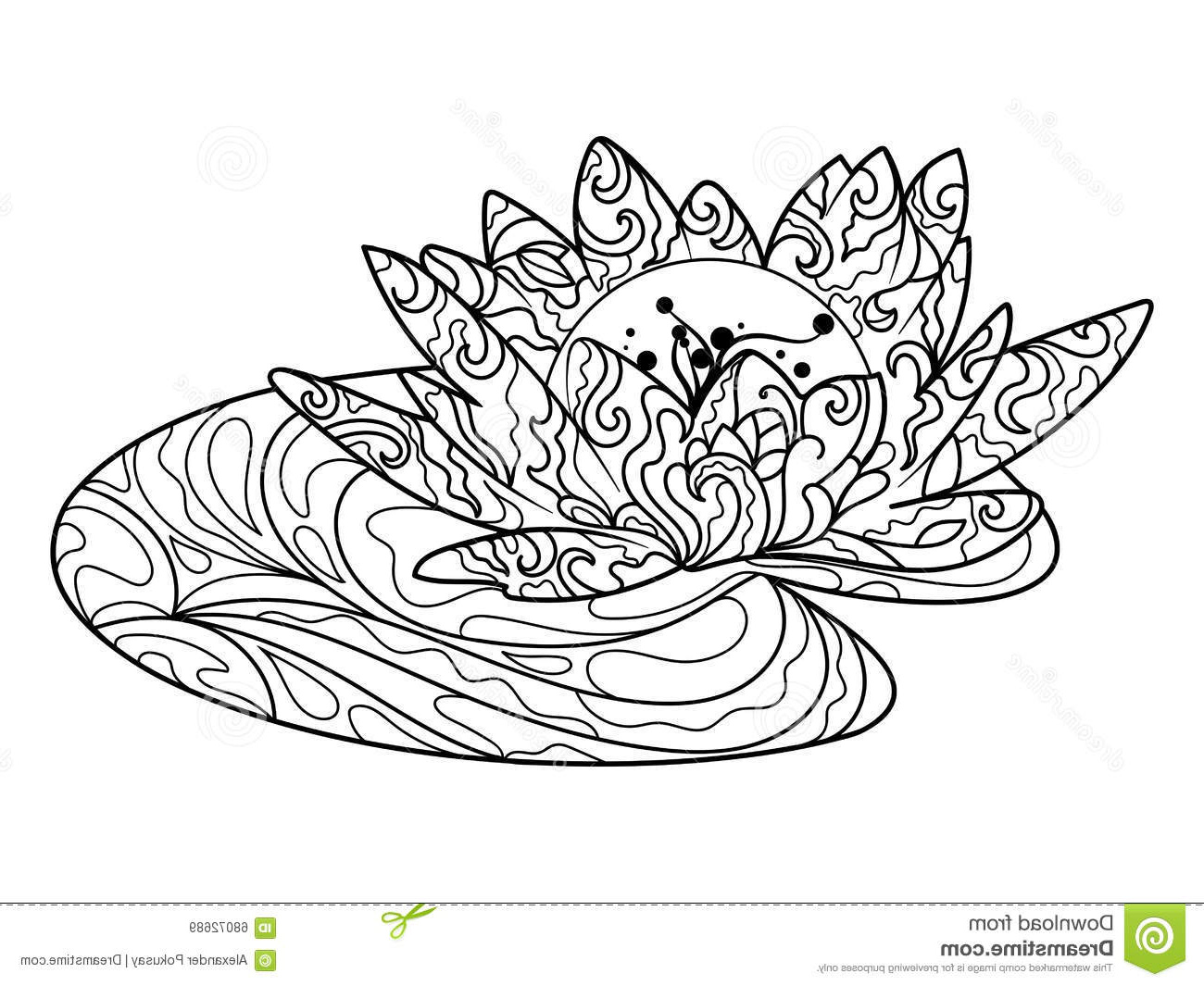 illustration stock livre de coloriage de fleur de lotus pour le vecteur d adultes image