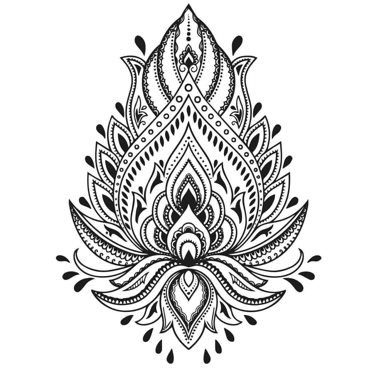 218 tatoo temporaire mandala fleur de lotus