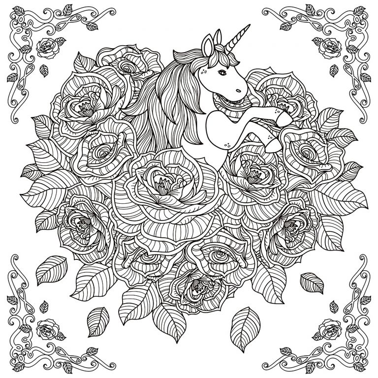 Coloriage Licorne Magique Inspirant Stock Licorne Mandala Licornes Coloriages Difficiles Pour