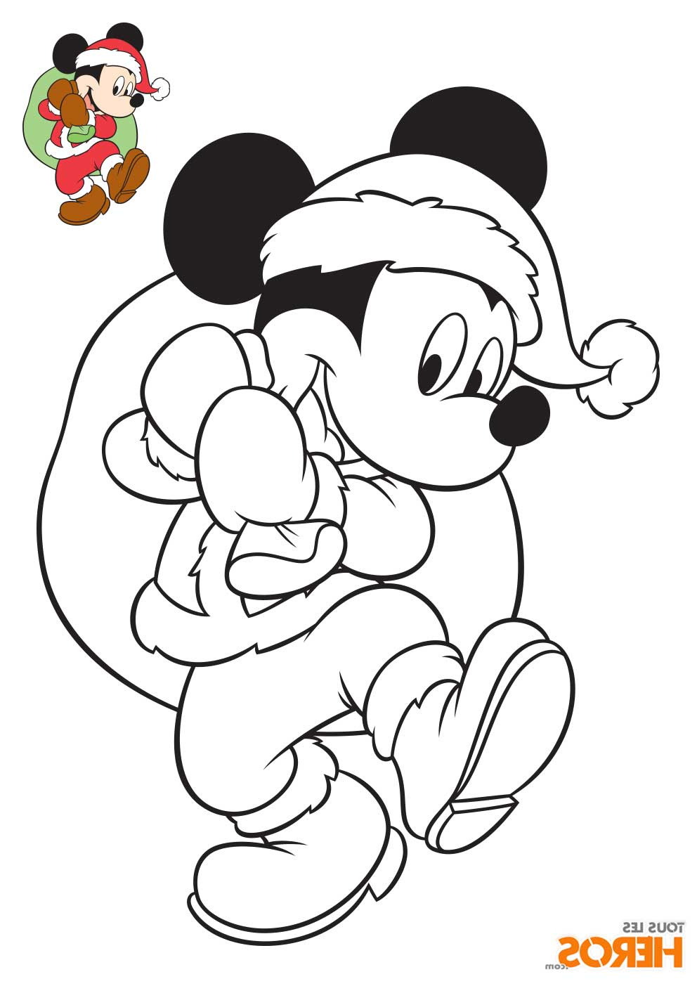 coloriages noel mickey minnie