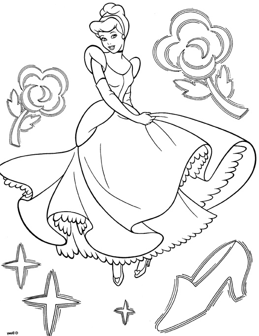 coloriage princesse cendrillon danse