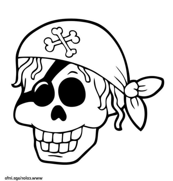 tete de mort pirate coloriage dessin