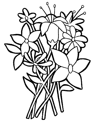 dessin a colorier bouquet de fleurs