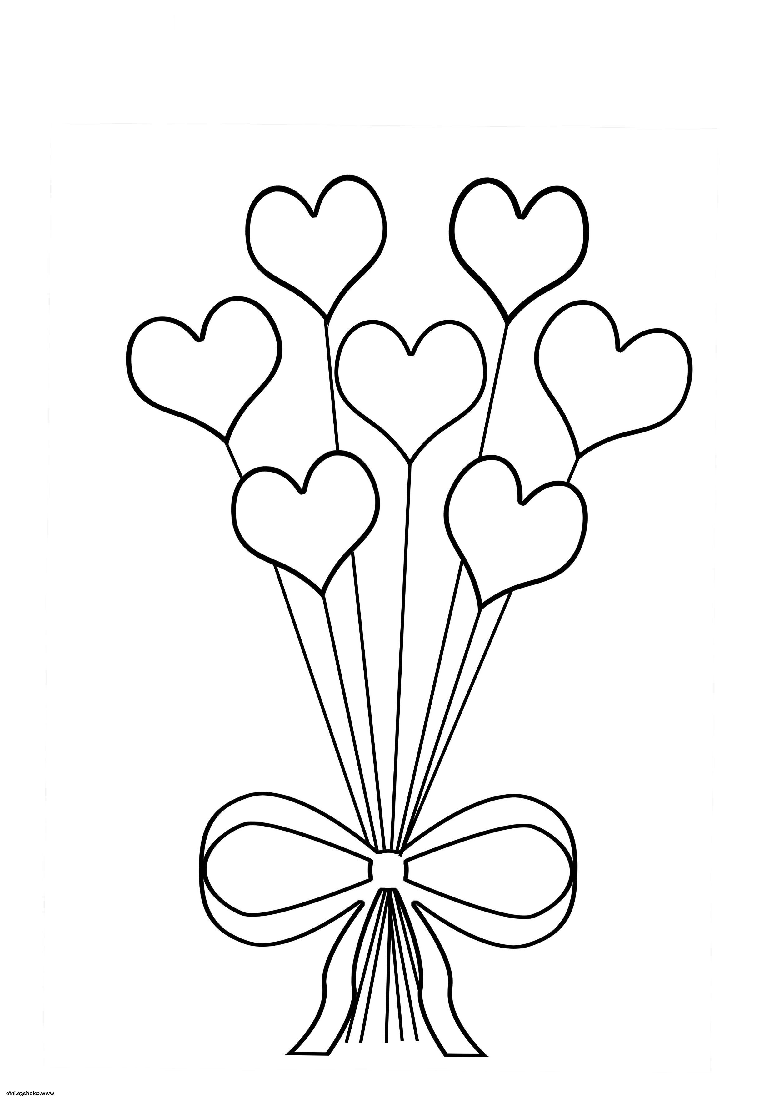 bouquet de fleur en coeur coloriage dessin
