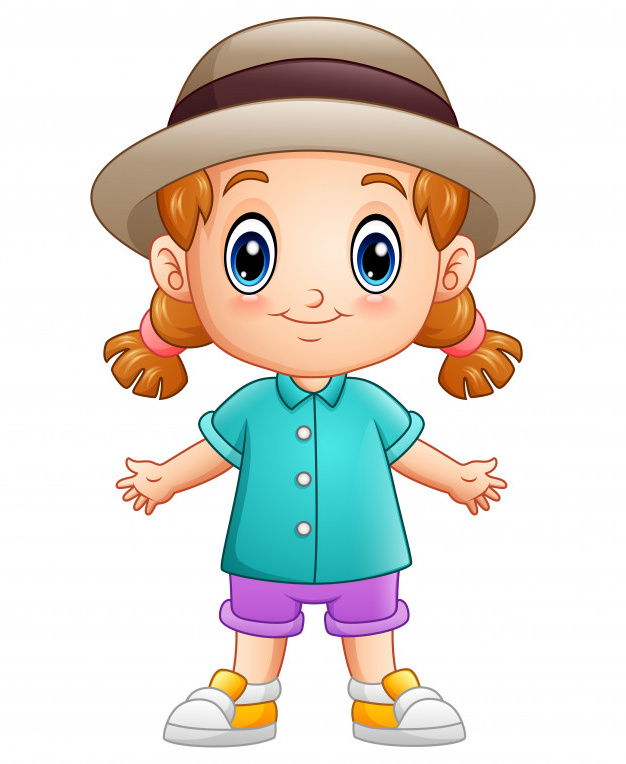 illustration vecteur dessin anime mignon petite fille dans chapeau