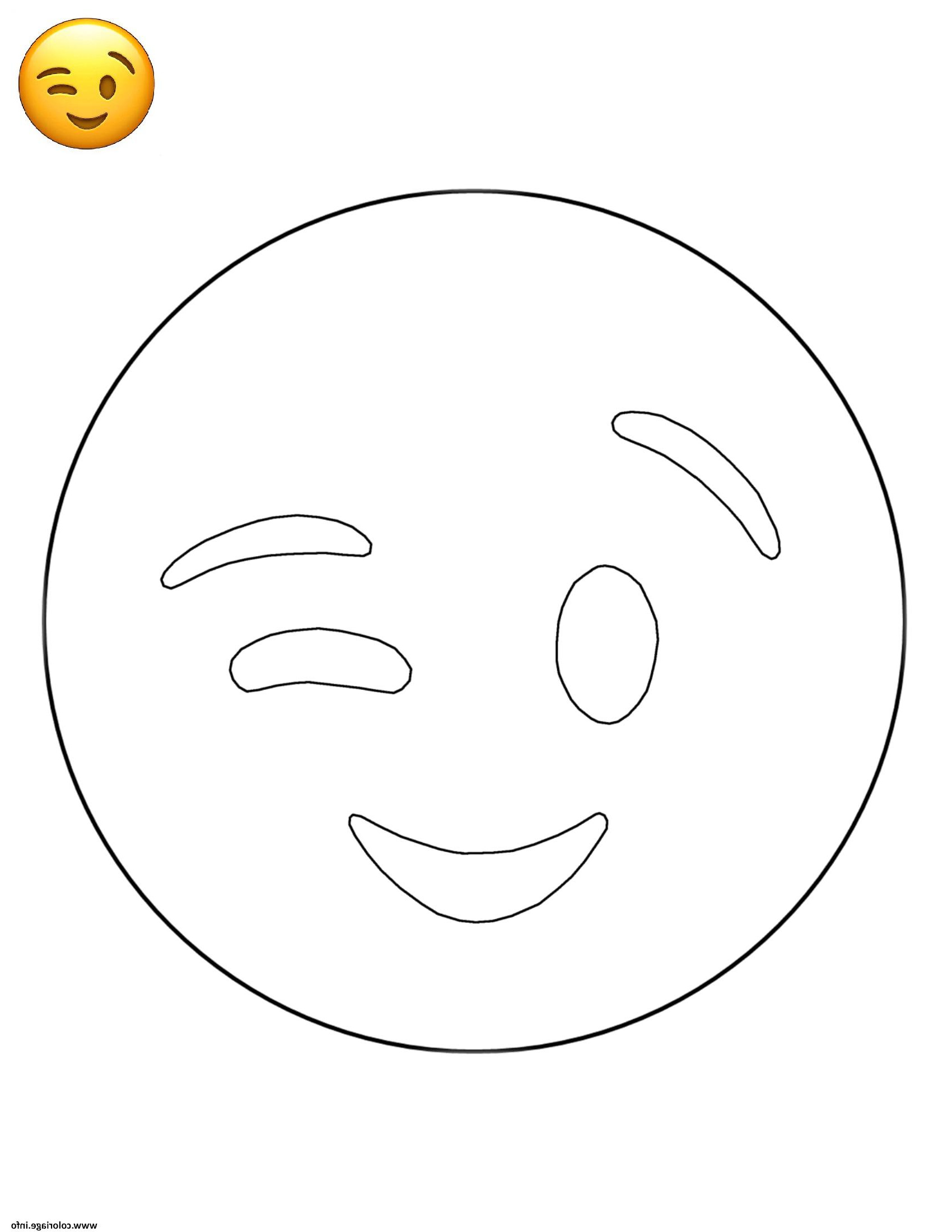 emoji wink smiley coloriage dessin