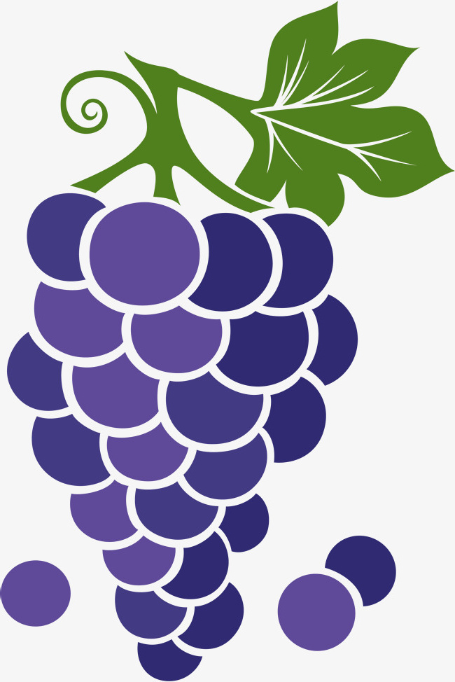 purple cartoon grapes