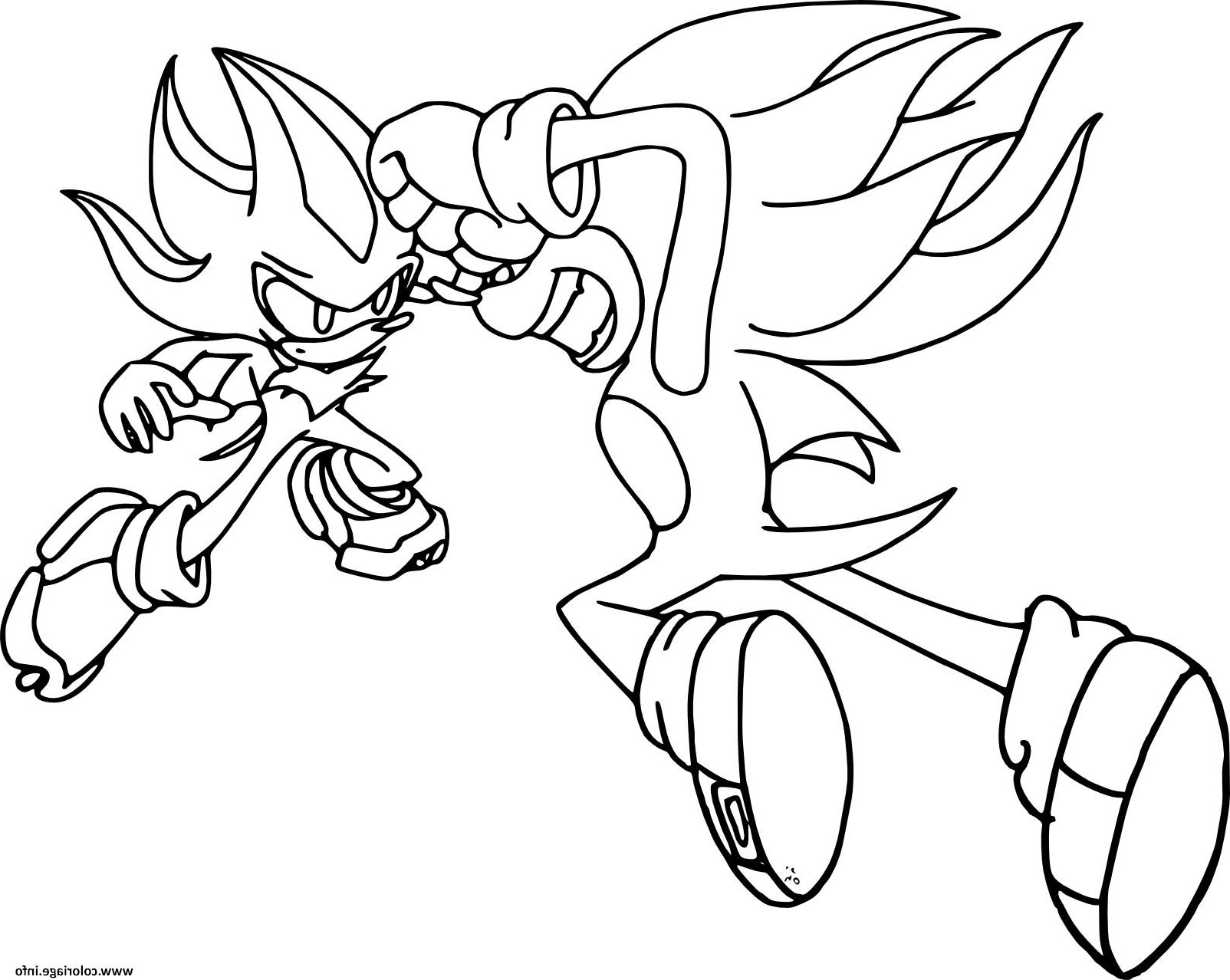 sonic shadow coloriage
