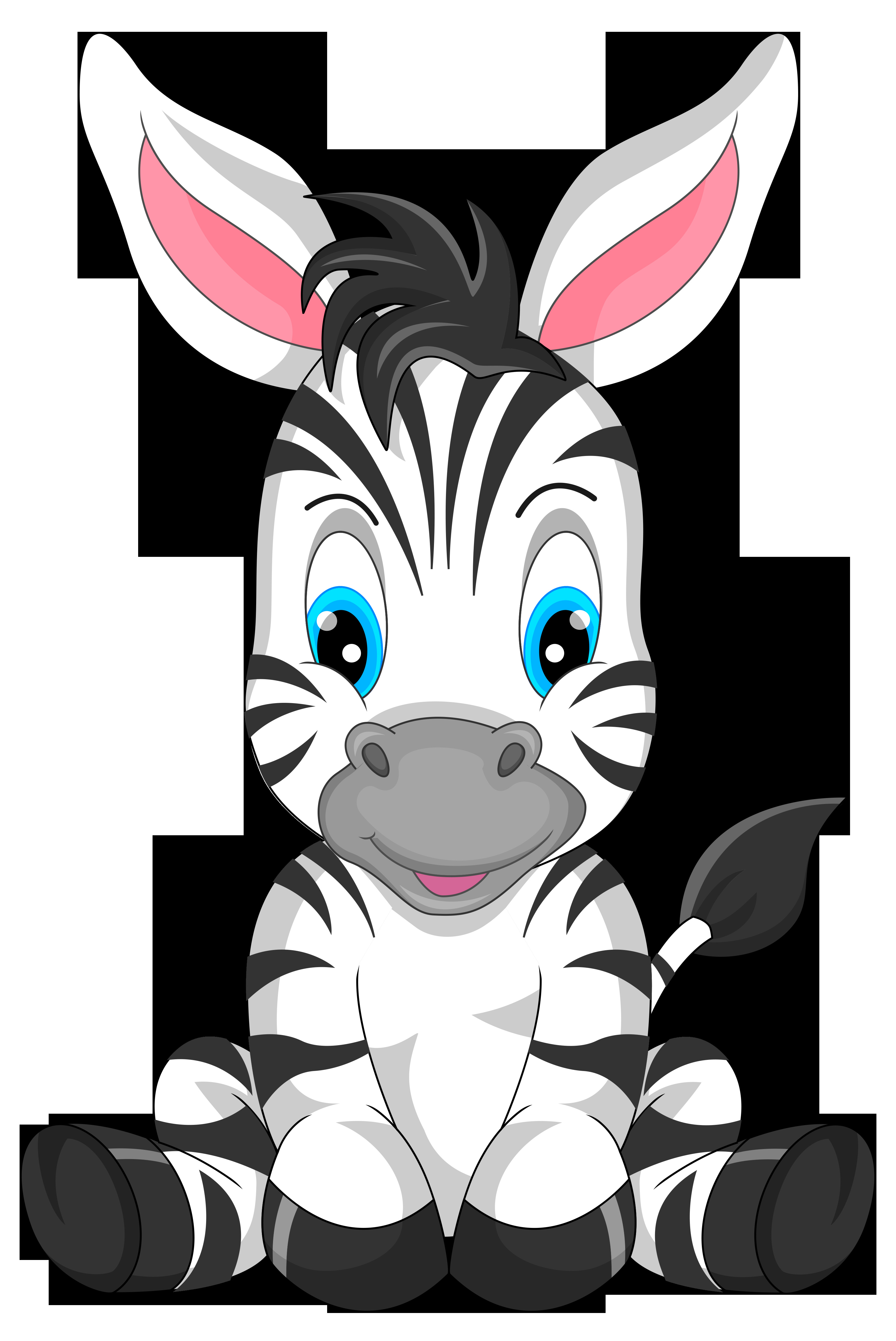 Cute Zebra Cartoon PNG Clipart Image