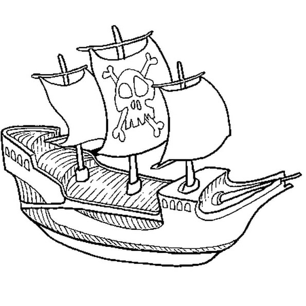 bateau de pirate coloriage