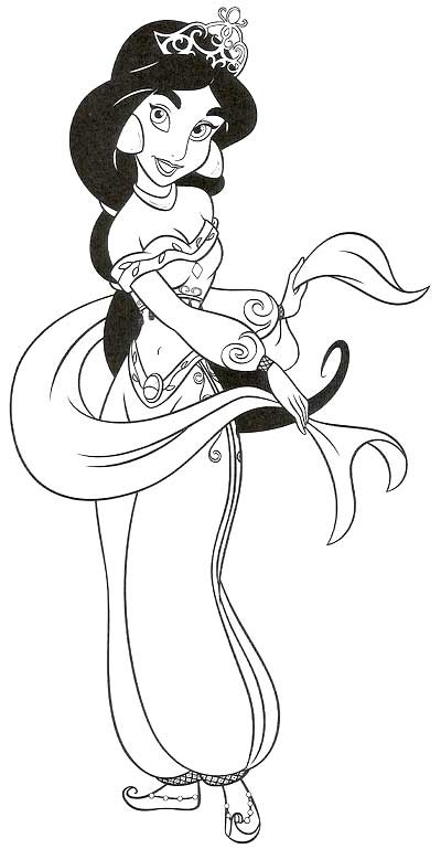 coloriage princesse jasmine