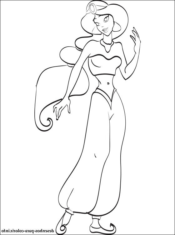 princesa jasmine desenho para colorir