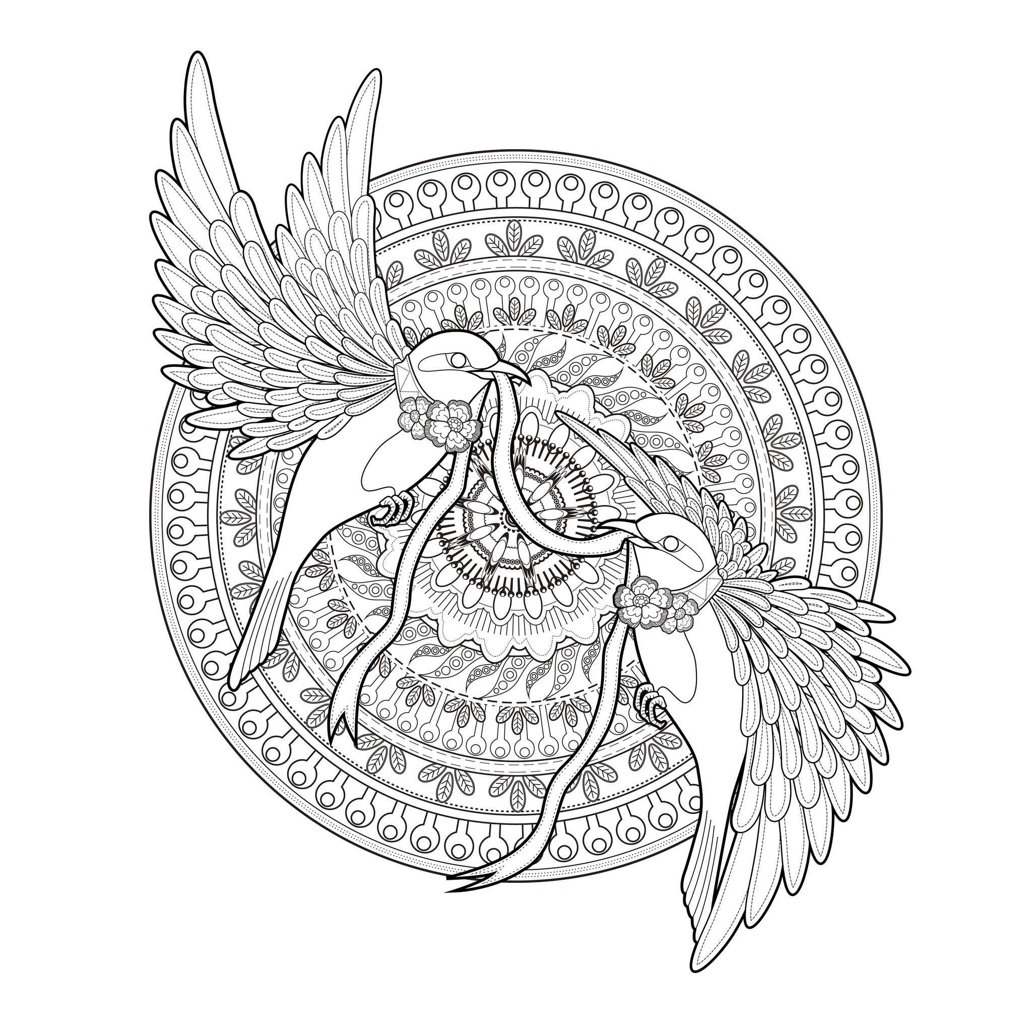 image=oiseaux coloriage adulte mandala deux hirondelles et un ruban par kchung 1