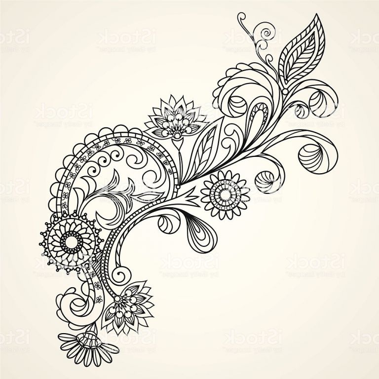 Motif Dessin Cool Images Motif Floral Main Dessin Illustration Stock Vecteur Libres