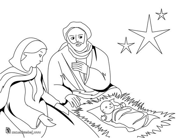 coloriage de la naissance du christ