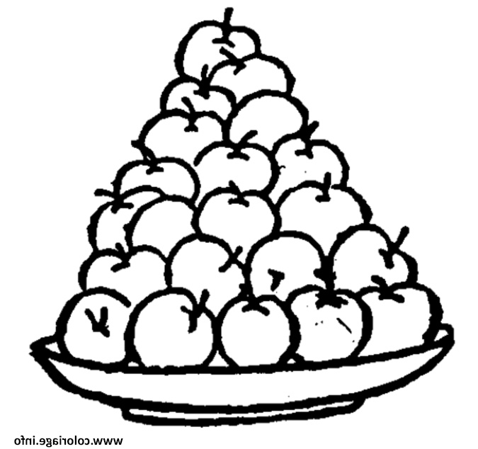 pyramide de pomme coloriage