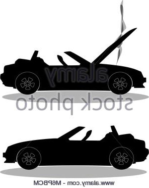 photo image silhouette noire du dessin anime voiture cabriolet ouvert moderne isole sur fond transparent voiture de sport illustration vectorielle icone sport car sans r