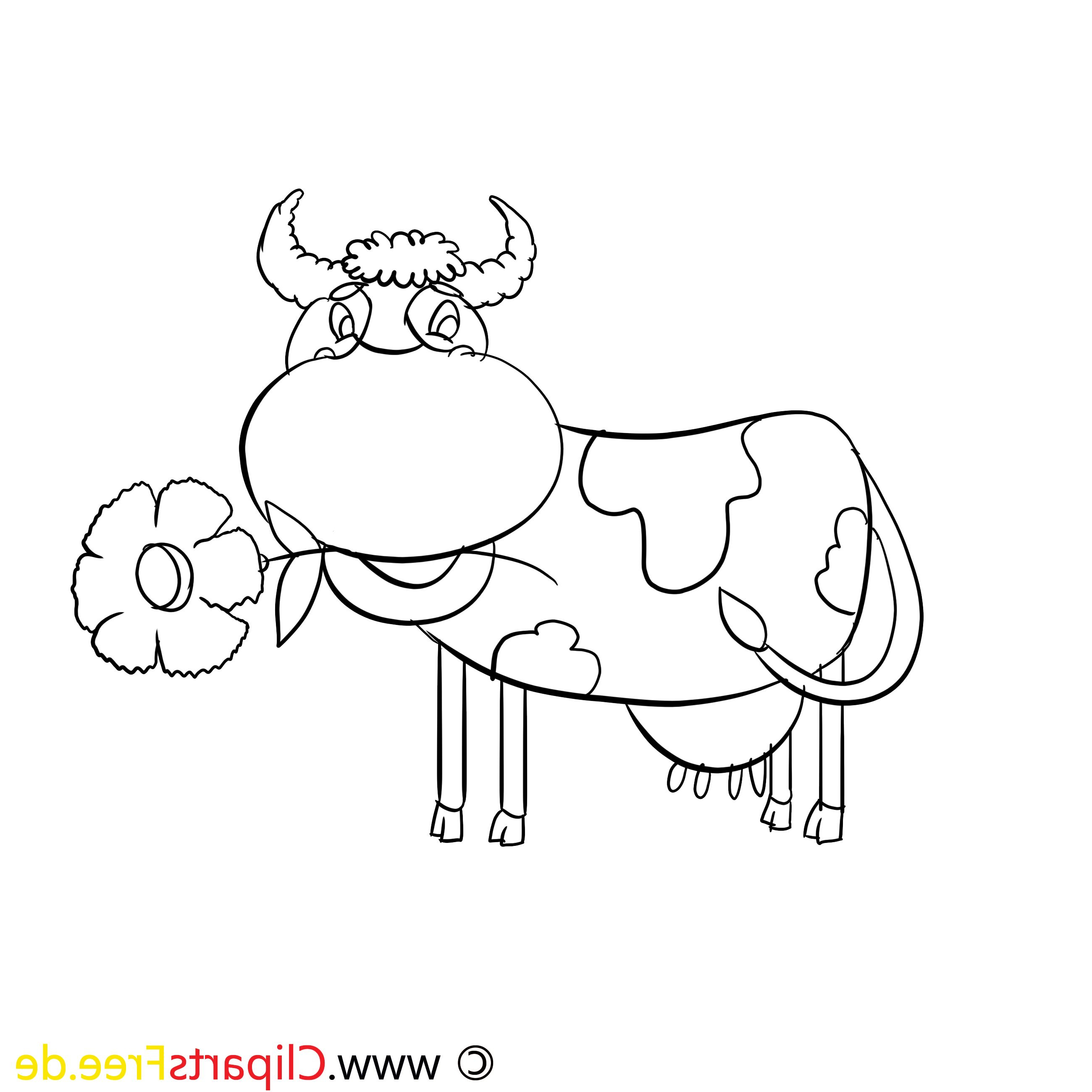vache clipart gratuit – animal à colorier 9877