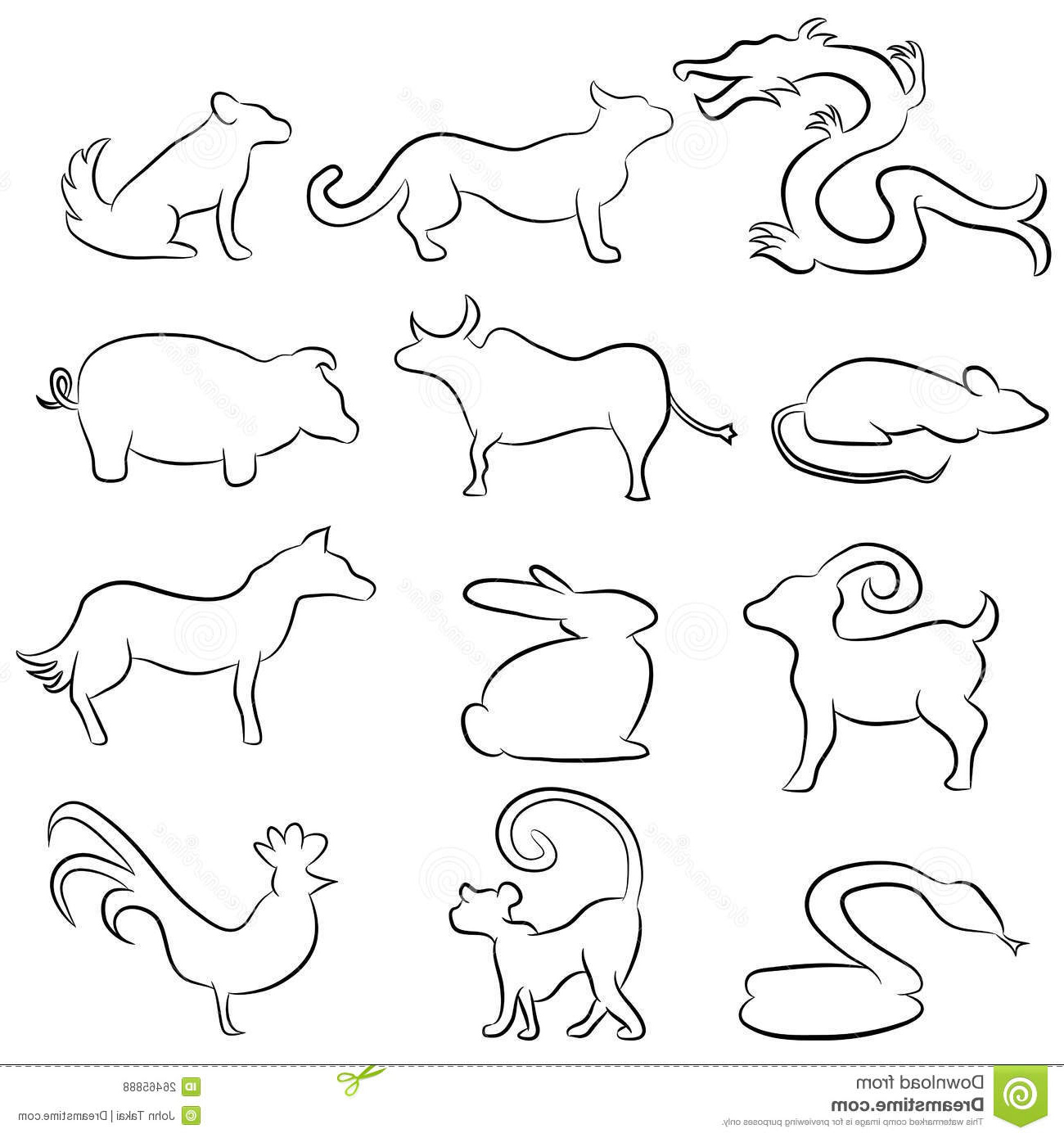 royalty free stock photos chinese astrology animal line drawings image