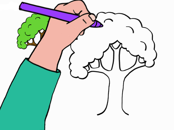 apprendre a dessiner un arbre en 3 etapes