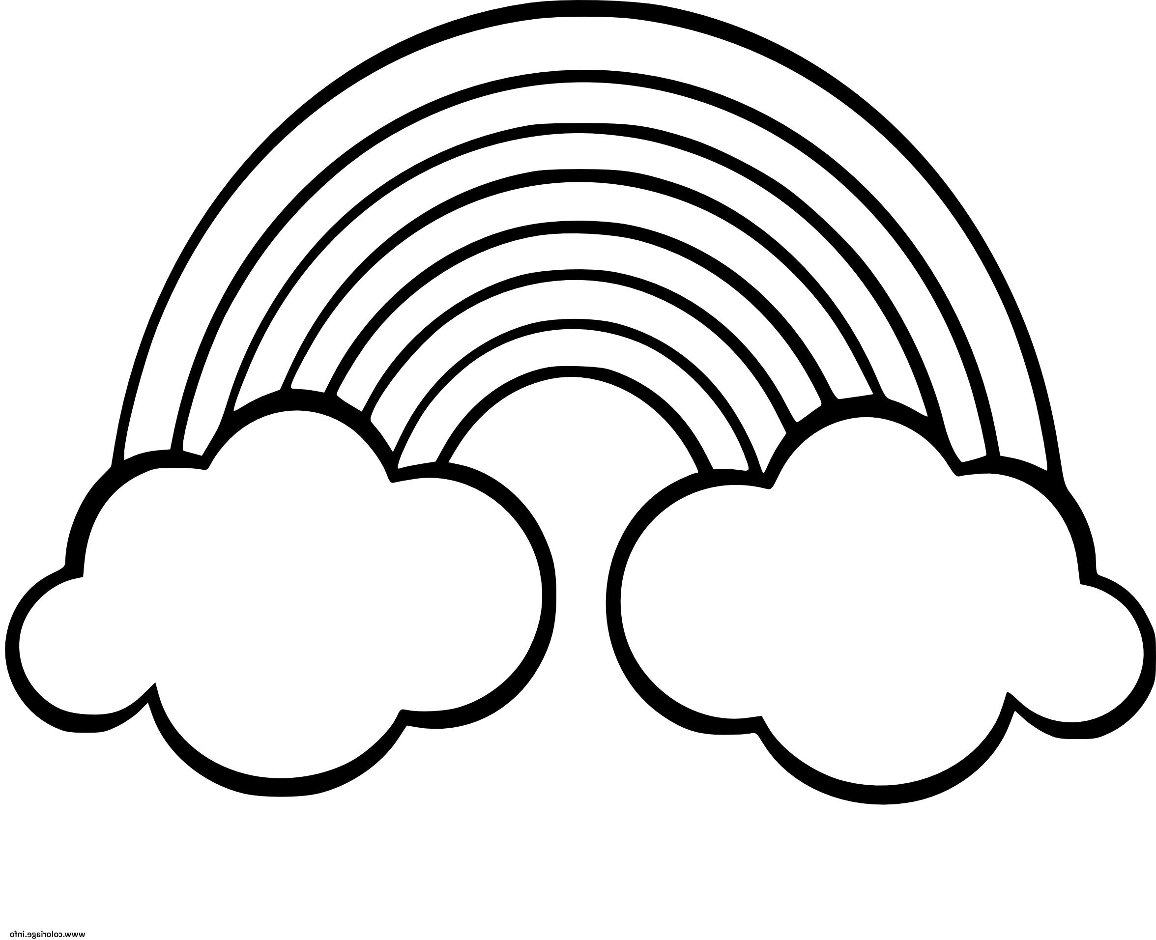 arc en ciel avec nuages coloriage dessin