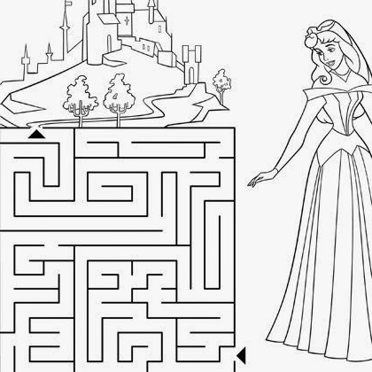 coloriage labyrinthe princesse aurore