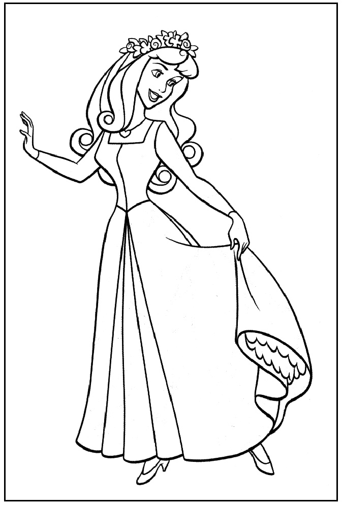 dessin a colorier princesse aurore en ligne gratuit