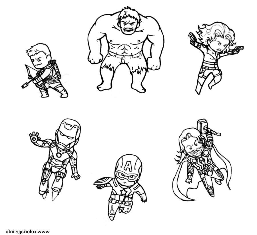 mini avengers marvel coloriage dessin