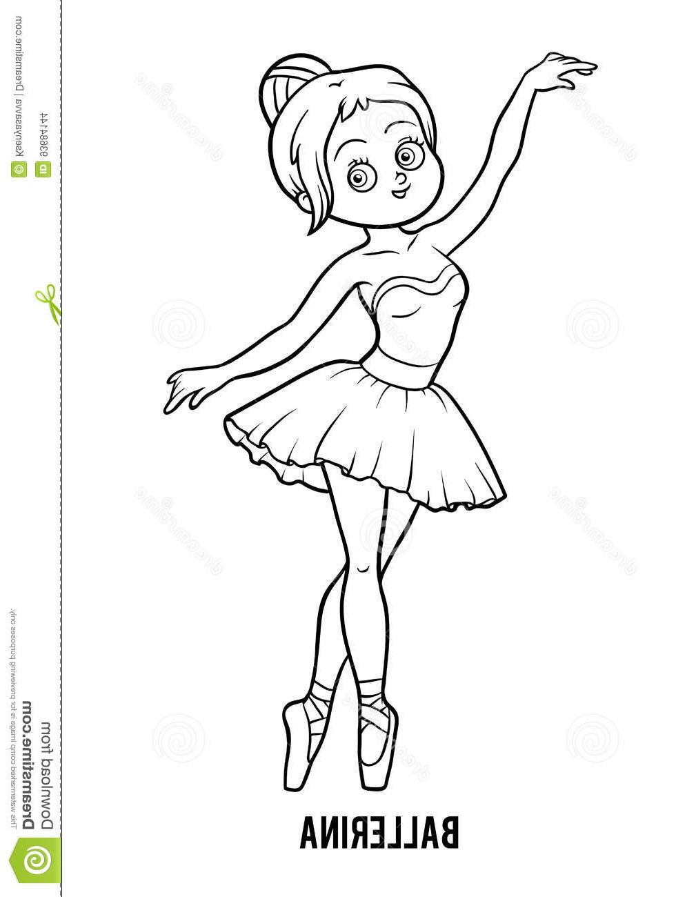 illustration stock livre de coloriage ballerine image