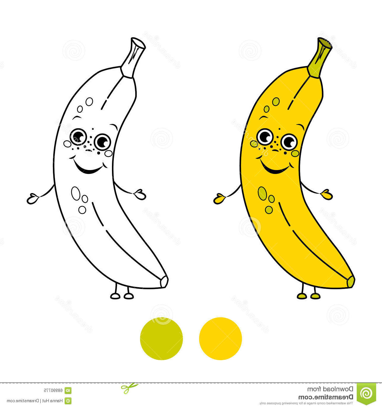 illustration stock banane page de livre de coloriage image