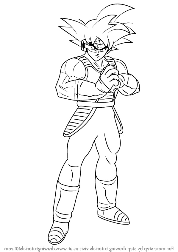 how to draw bardock full body from dragon ball z step by step