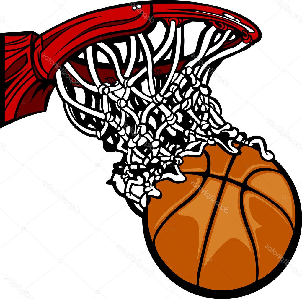 stock illustration basketball hoop with basketball cartoon