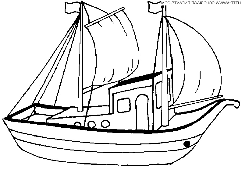 dessin a colorier a imprimer bateau pirate
