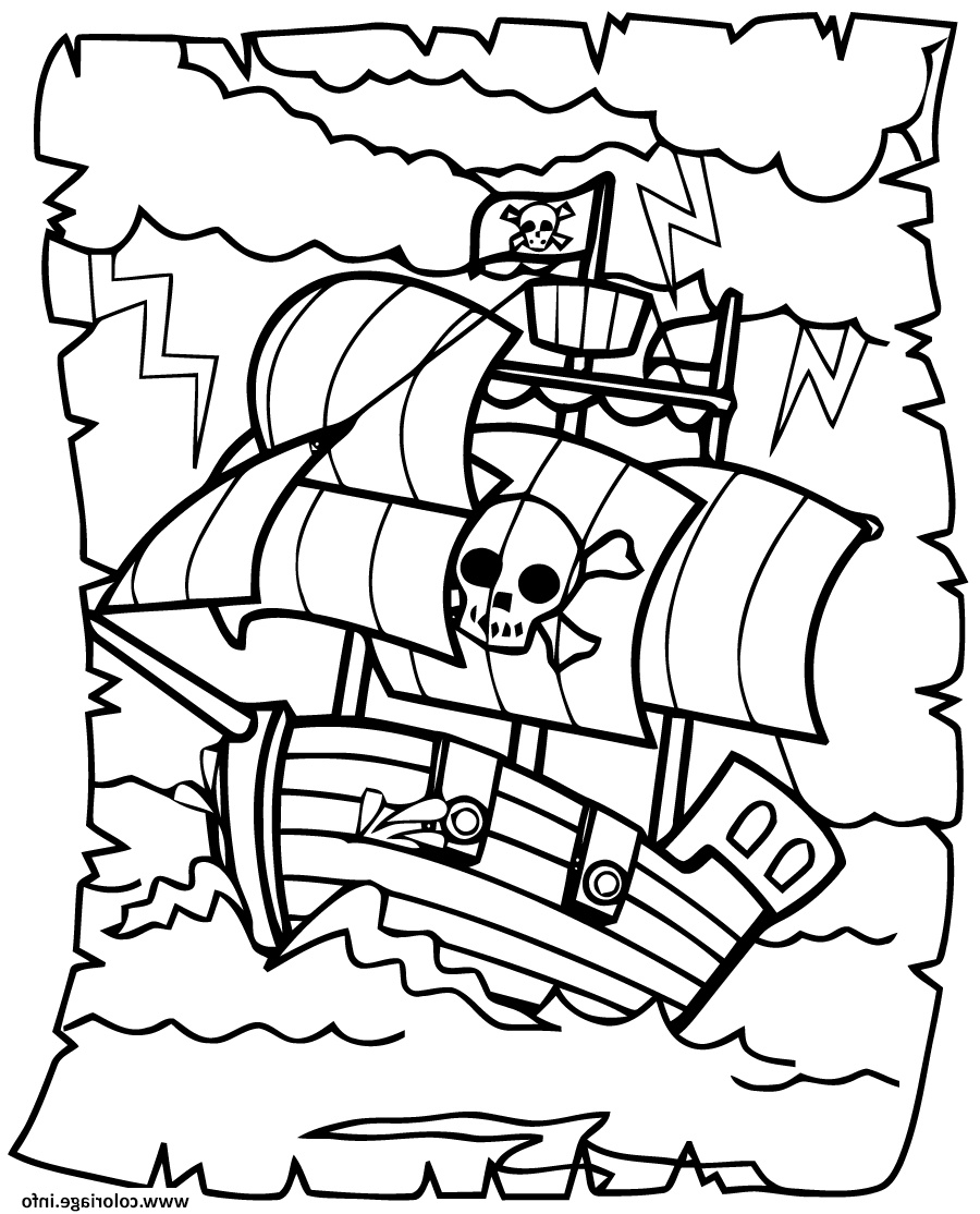 bateau de pirates coloriage dessin