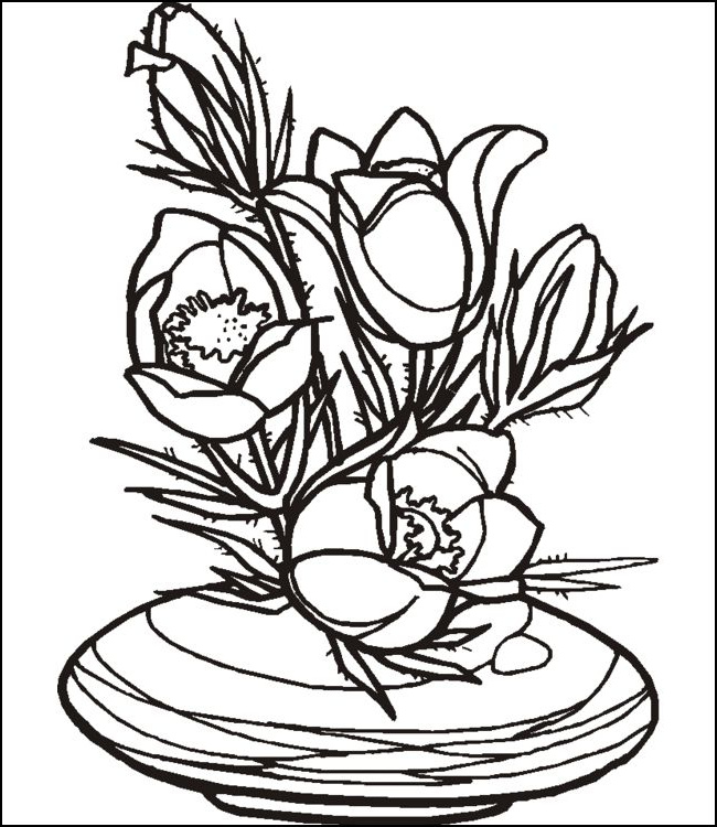 dessin de bouquet de fleurs a imprimer gratuit