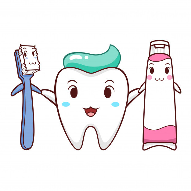 illustration dessin anime dent brosse dents dentifrice