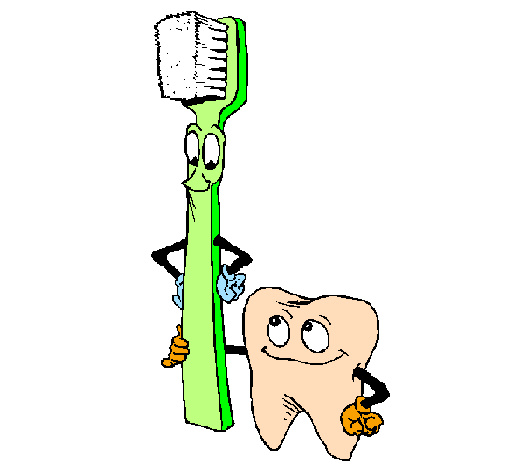 dent et brosse a dents colorie par marie