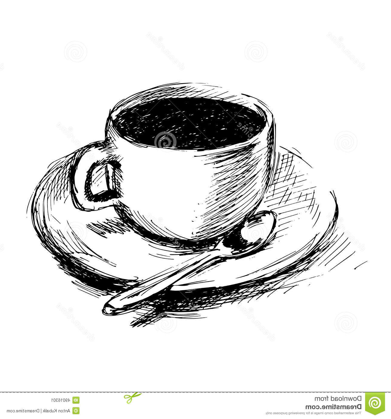 illustration stock tasse de caf de dessin de main image
