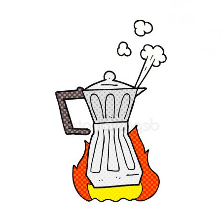 stock illustration cartoon espresso maker