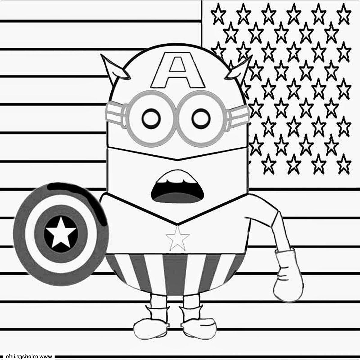 hero minion captain america coloriage