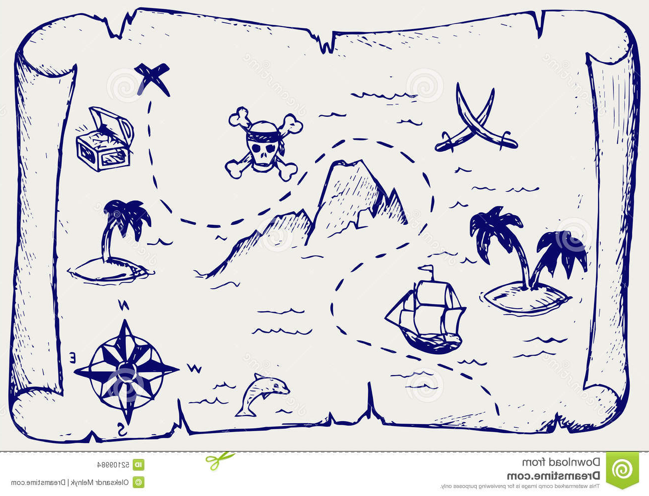illustration stock carte d île de trésor image