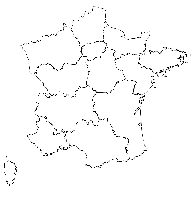 carte regions de france 2015 a pleter