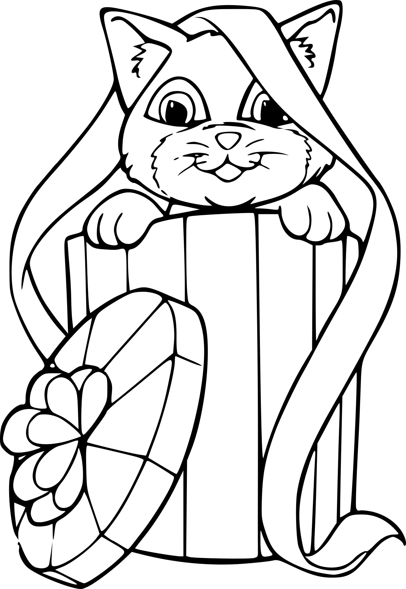 noel chat coloriage 7535